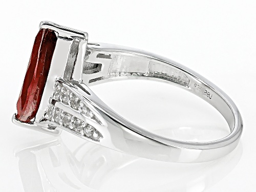 1.82ct Marquise Mahaleo® Ruby With 0.30ctw White Zircon Rhodium Over Sterling Silver Ring - Size 9