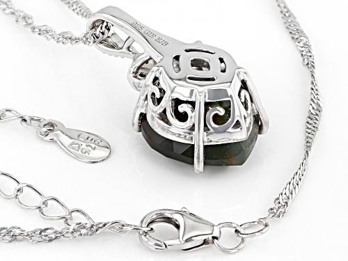 14x12mm Aquaprase® With 0.02ctw Diamonds Rhodium Over Sterling Silver Pendant With Chain