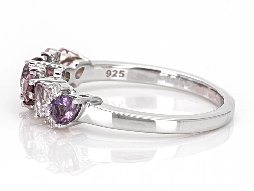 0.61ctw Pear Shape Multicolor Spinel With 0.17ctw White Zircon Rhodium Over Silver Ring - Size 10