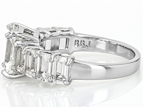 4.40ctw Lab Created White Sapphire Rhodium Over Sterling Silver Ring - Size 8