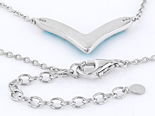 3mm Round Cabochon Sleeping Beauty Turquoise Rhodium Over Sterling Silver Necklace - Size 18