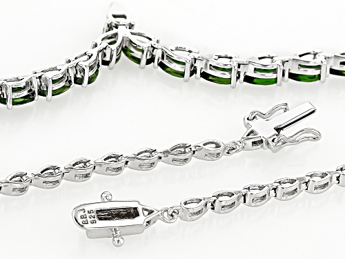 9.99ctw Pear Shape Chrome Diopside Rhodium Over Sterling Silver Necklace - Size 20
