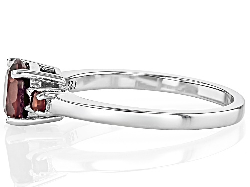 1.47ctw Round Vermelho Garnet™ Rhodium Over Sterling Silver 3-Stone Ring - Size 9