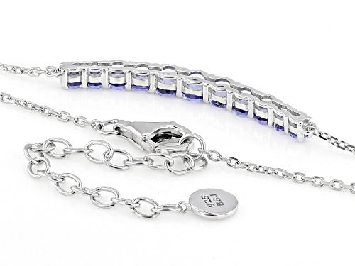 1.19ctw Round Tanzanite Rhodium Over Sterling Silver Necklace - Size 18