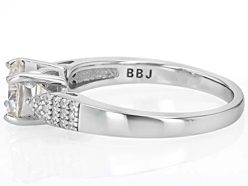 1.77ct Round Strontium Titanate With .18ctw White Zircon Rhodium Over Sterling Silver Ring - Size 6