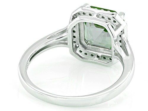 2.55ct Square Asscher Cut Color Change Zandrite(R) With .29ctw White Zircon Rhodium Over Silver Ring - Size 9