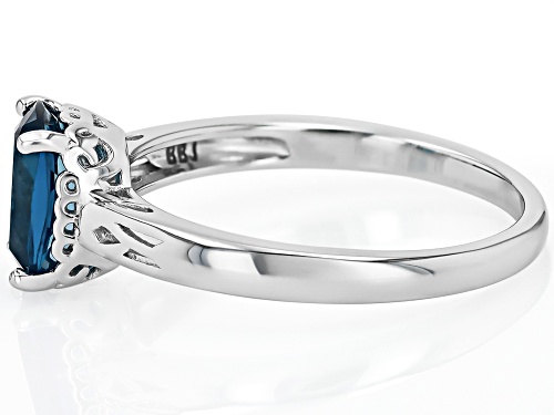 1.40ct Cushion London Blue Topaz Rhodium Over Sterling Silver Solitaire Ring - Size 7