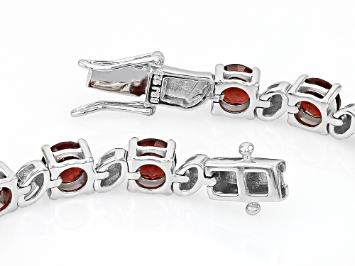 16.36ctw Round Vermehlo Garnet™ Rhodium Over Sterling Silver Tennis Bracelet - Size 8