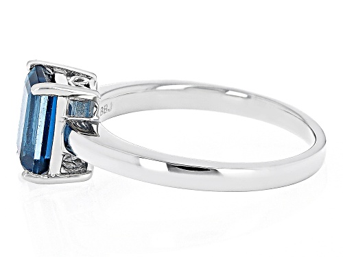 1.70ct Rectangular Octagonal London Blue Topaz Rhodium Over Sterling Silver Solitaire Ring - Size 7
