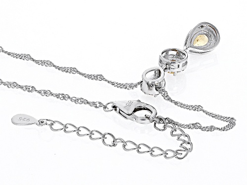 0.78ctw Spessartite Garnet With 0.27ctw White Zircon Rhodium Over Silver Pendant With Chain