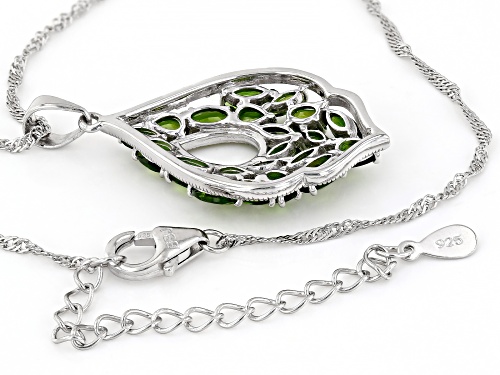 2.64ctw Mixed Shapes Chrome Diopside Rhodium Over Sterling Silver Pendant With Chain