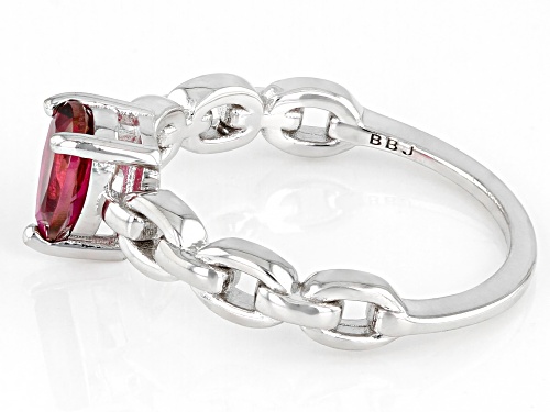 0.52ct Pear Shape Magenta Petalite Rhodium Over Sterling Silver Solitaire Ring - Size 9