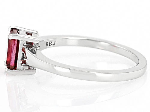 0.68ct Rectangular Octagonal Magenta Petalite Rhodium Over Sterling Silver Solitaire Ring - Size 9
