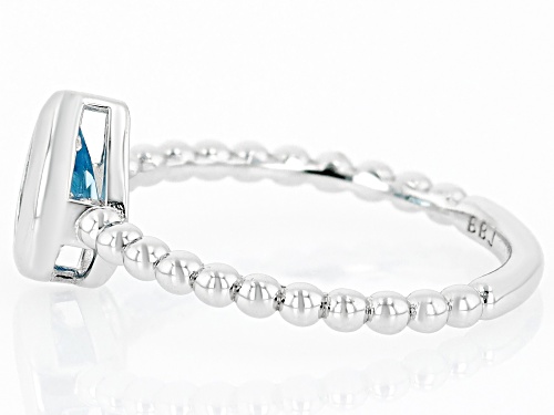 0.68ct Pear Shape Swiss Blue Topaz Rhodium Over Sterling Silver Solitaire Ring - Size 8