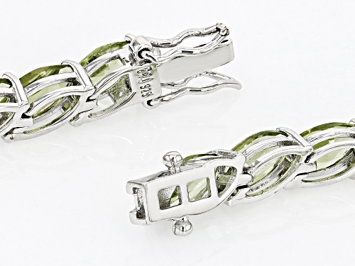 16.04ctw Marquise Manchurian Peridot™ Rhodium Over Sterling Silver Bracelet - Size 8