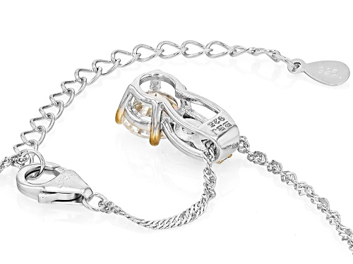 2.87ctw Strontium Titanite With Zircon Rhodium & 18k Yellow Gold Over Silver Two-Tone Pendant Chain