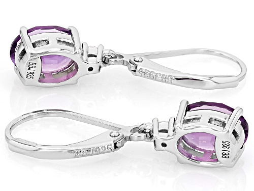 1.98ctw Canela Amethyst With 0.05ctw Moissanite Rhodium Over Sterling Silver Dangle Earrings