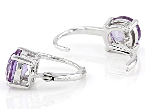 2.72ctw Round Purple Lab Created Color Change Sapphire Rhodium Over Sterling Silver Earrings