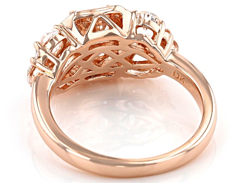 .77ct Emerald Cut Morganite and .65ctw White Topaz 18k Rose Gold Over Sterling Silver Ring - Size 9