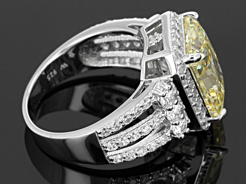 Charles Winston For Bella Luce®13.47ctw Scintillant Cut® Canary & White Diamond Simulant Silver Ring - Size 5