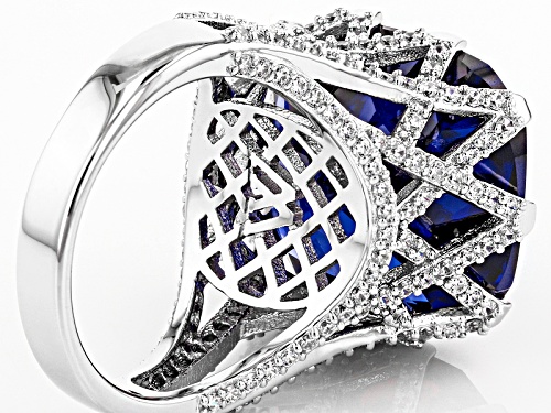 Charles Winston For Bella Luce®31.86ctw Tanzanite/White Diamond Simulants Rhodium Over Silver Ring - Size 6