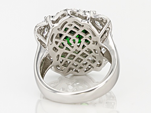 Charles Winston For Bella Luce ® 9.59ctw Emerald & Diamond Simulants Rhodium Over Sterling Ring - Size 7