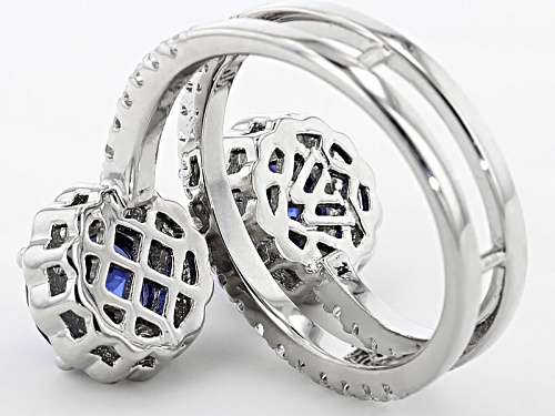 Charles Winston For Bella Luce® 6.57ctw Tanzanite & Diamond Simulant Rhodium Over Sterling Ring - Size 5