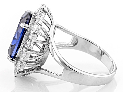 Charles Winston For Bella Luce ® Tanzanite & White Diamond Simulants Rhodium Over Sterling Ring - Size 11