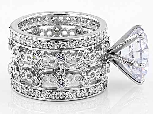 Charles Winston For Bella Luce® 12.36ctw Diamond Simulant Rhodium Over Sterling Ring (9.06ctw Dew) - Size 12