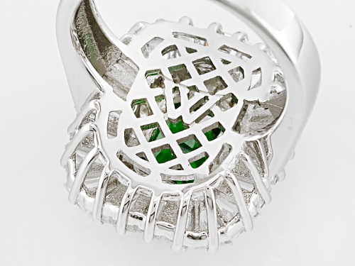Charles Winston For Bella Luce ® Emerald & Diamond Simulants Rhodium Over Sterling Silver Ring - Size 10