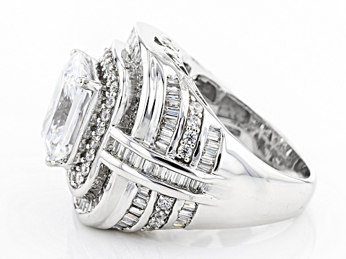 Charles Winston For Bella Luce® 10.85ctw White Diamond Simulant Rhodium Over Sterling Silver Ring - Size 6