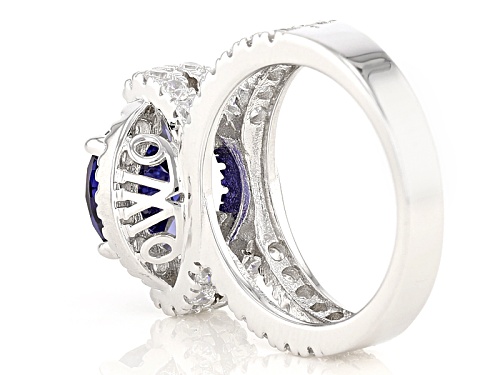 Charles Winston For Bella Luce ® 8.90ctw Tanzanite & Diamond Simulants Rhodium Over Silver Ring - Size 9