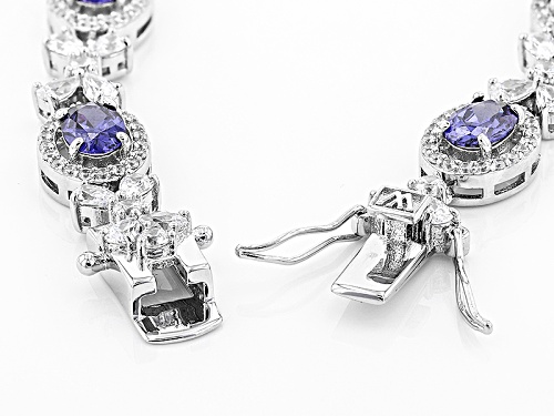 Charles Winston For Bella Luce®Tanzanite & Diamond Simulants Rhodium Over Silver Bracelet - Size 7.5