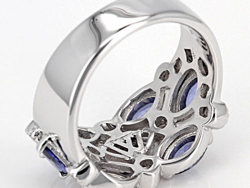 Charles Winston For Bella Luce ® Tanzanite & Diamond Simulants Rhodium Over Silver Ring - Size 11