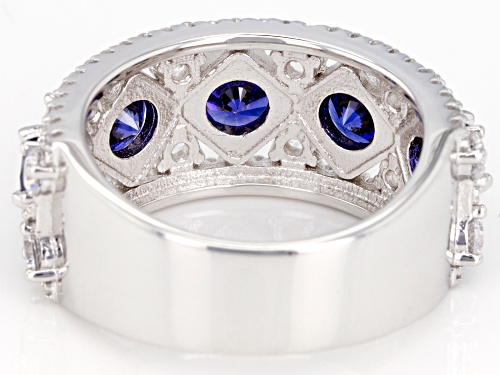 Charles Winston For Bella Luce® 6.11ctw Tanzanite And Diamond Simulants Rhodium Over Silver Ring - Size 5