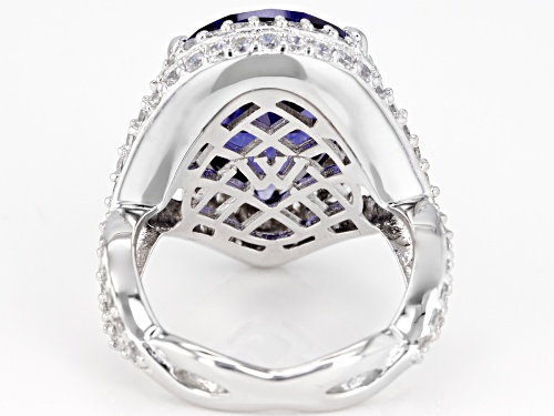 Charles Winston For Bella Luce®17.82CTW Tanzanite & White Diamond Simulants Rhodium Over Silver Ring - Size 5