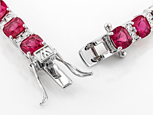 Charles Winston for Bella Luce ® Lab Created Ruby & Diamond Simulants Rhodium Over Silver Bracelet - Size 7.5