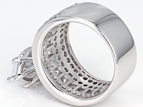 Charles Winston For Bella Luce ® 11.36CTW White Diamond Simulant Rhodium Over Silver Ring - Size 12