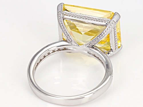 Charles Winston For Bella Luce®19.73CTW Canary & White Diamond Simulants Rhodium Over Silver Ring - Size 6