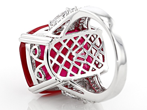 Charles Winston For Bella Luce®Lab Created Ruby White Diamond Simulant Rhodium Over Silver Ring - Size 12