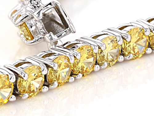 Charles Winston for Bella Luce ®16.38CTW Canary Diamond Simulant Rhodium Over Silver Bracelet - Size 8