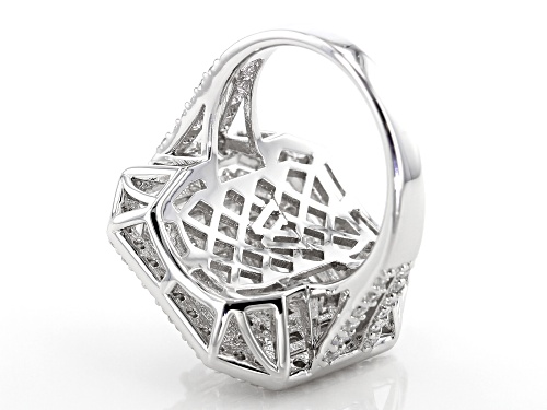 Charles Winston For Bella Luce®5.08CTW White Diamond Simulant Rhodium Over Sterling Silver Ring - Size 6