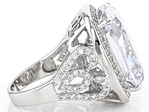 Charles Winston For Bella Luce®46.03ctw Diamond Simulant Rhodium Over Silver Ring(14.17ctw DEW) - Size 8