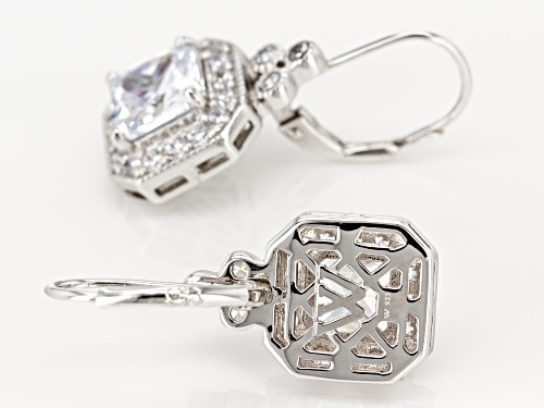 Charles Winston For Bella Luce ® 3.28CTW Diamond Simulant Rhodium Over Silver Earrings (2.10CTW DEW)