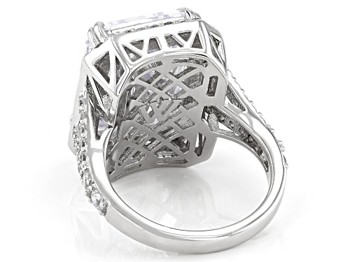 Charles Winston For Bella Luce® 25.64ctw White Diamond Simulant Rhodium Over Sterling Silver Ring - Size 7