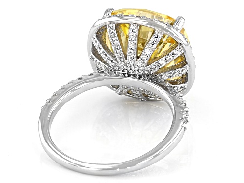 Charles Winston For Bella Luce® Canary And White Diamond Simulants Rhodium Over Silver Ring - Size 11