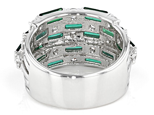 Charles Winston For Bella Luce®4.20ctw Emerald and White Diamond Simulants Rhodium Over Silver Ring - Size 11