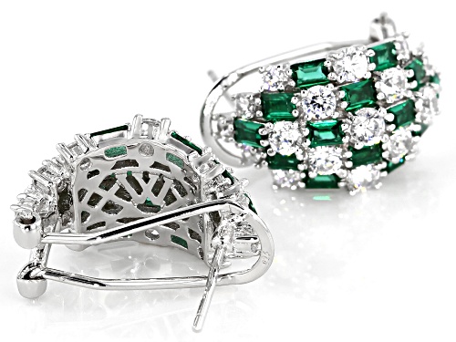 Charles Winston For Bella Luce® Emerald and White Diamond Simulants Rhodium Over Silver Earrings