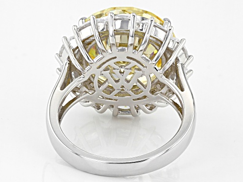 Charles Winston For Bella Luce® 19.75ctw Canary & White Diamond Simulants Rhodium Over Silver Ring - Size 7