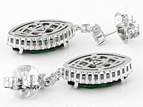 Charles Winston For Bella Luce® 16.18ctw Emerald and Diamond Simulants Rhodium Over Silver Earrings